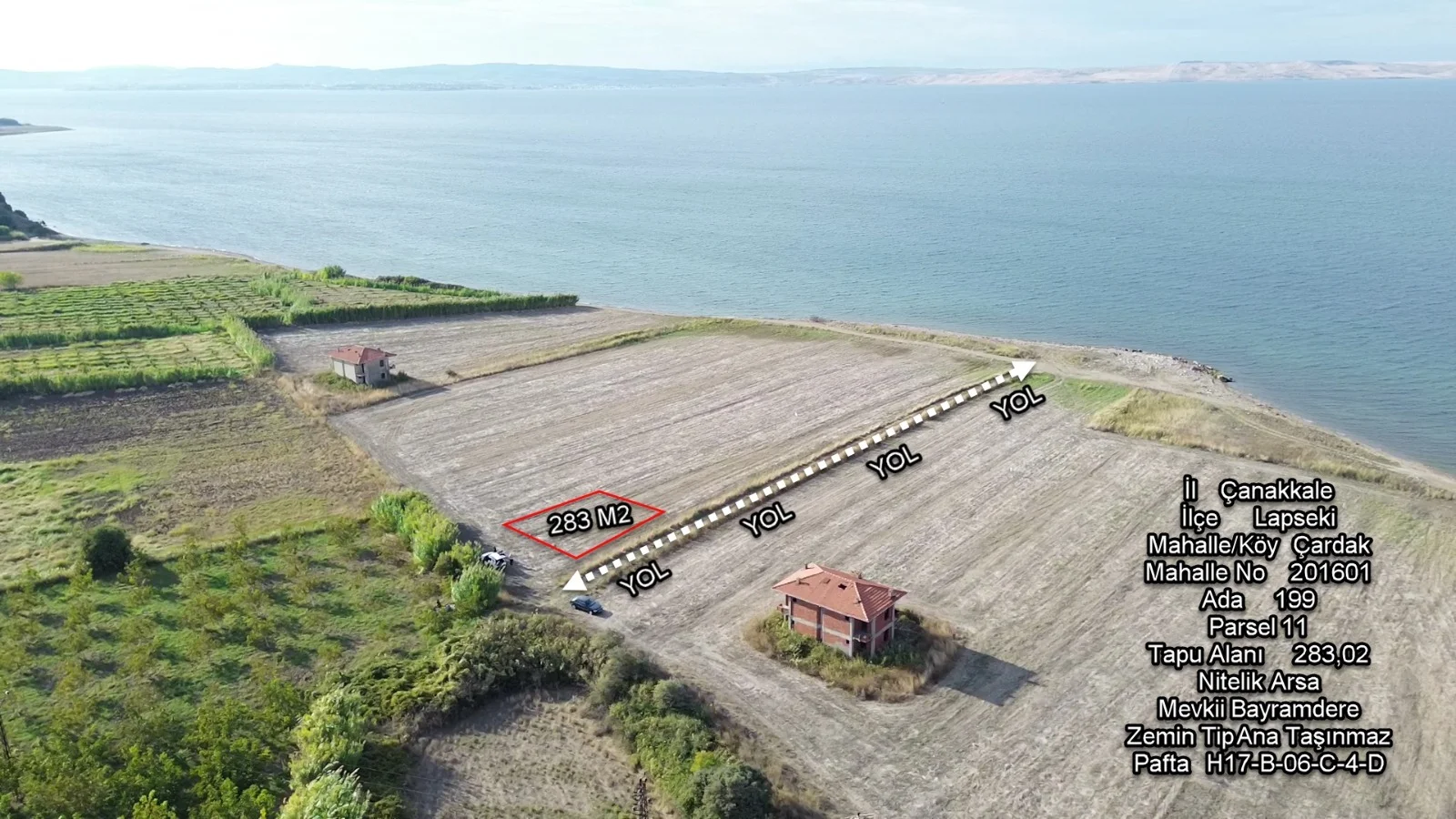 Çanakkale Lapseki Çardakta 283 m² Denize Yakın Arsa