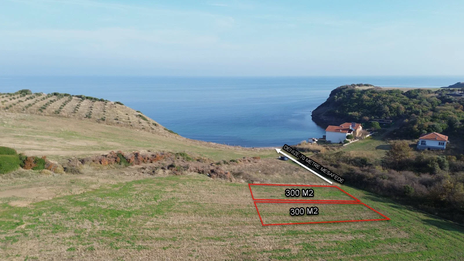 BAKİR KOYDA  DENİZE 70 METRE MESAFEDE ARSA