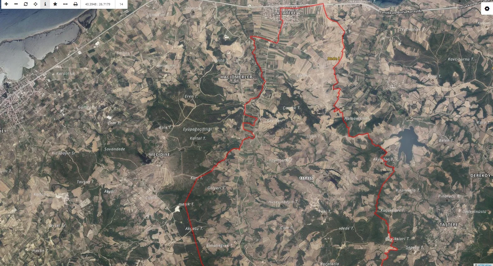 ÇANAKKALE LAPSEKİ'DE SATILIK YATIRIMLIK TARLA