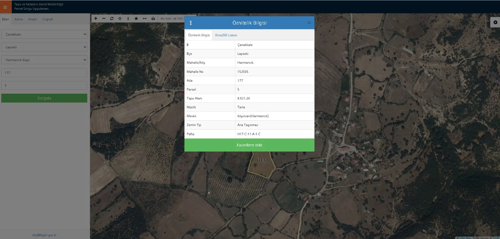 ÇANAKKALE LAPSEKİ HARMANCIK KÖYÜ'NDE YATIRIMLIK FIRSAT