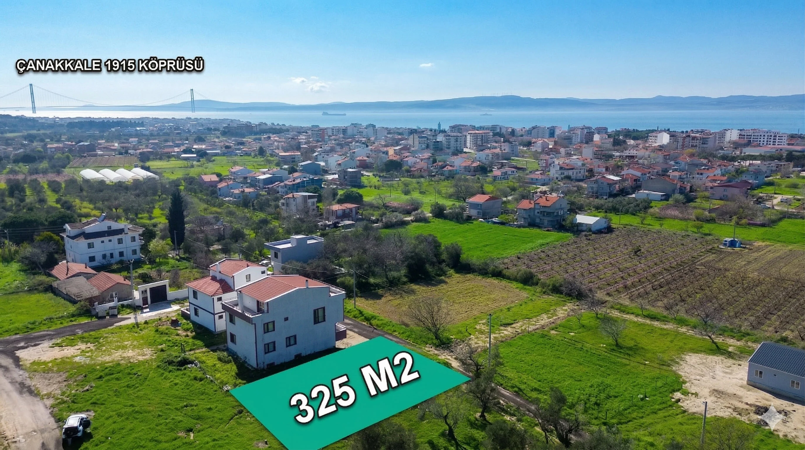 Çanakkale Lapseki Çardak'ta Boğaz Manzaralı, Köşe Parsel, %30 İmarlı Satılık Arsa