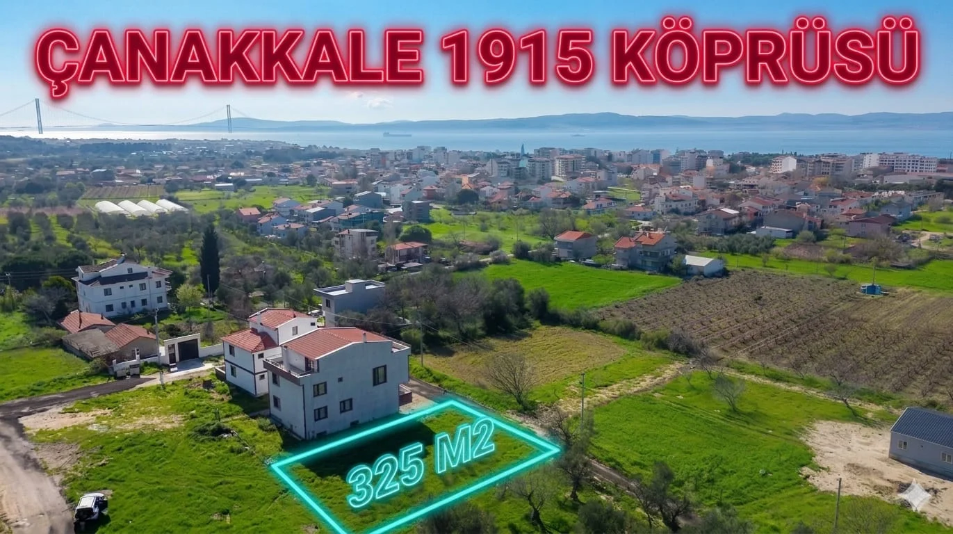 Çanakkale Lapseki Çardak'ta Boğaz Manzaralı, Köşe Parsel, %30 İmarlı Satılık Arsa